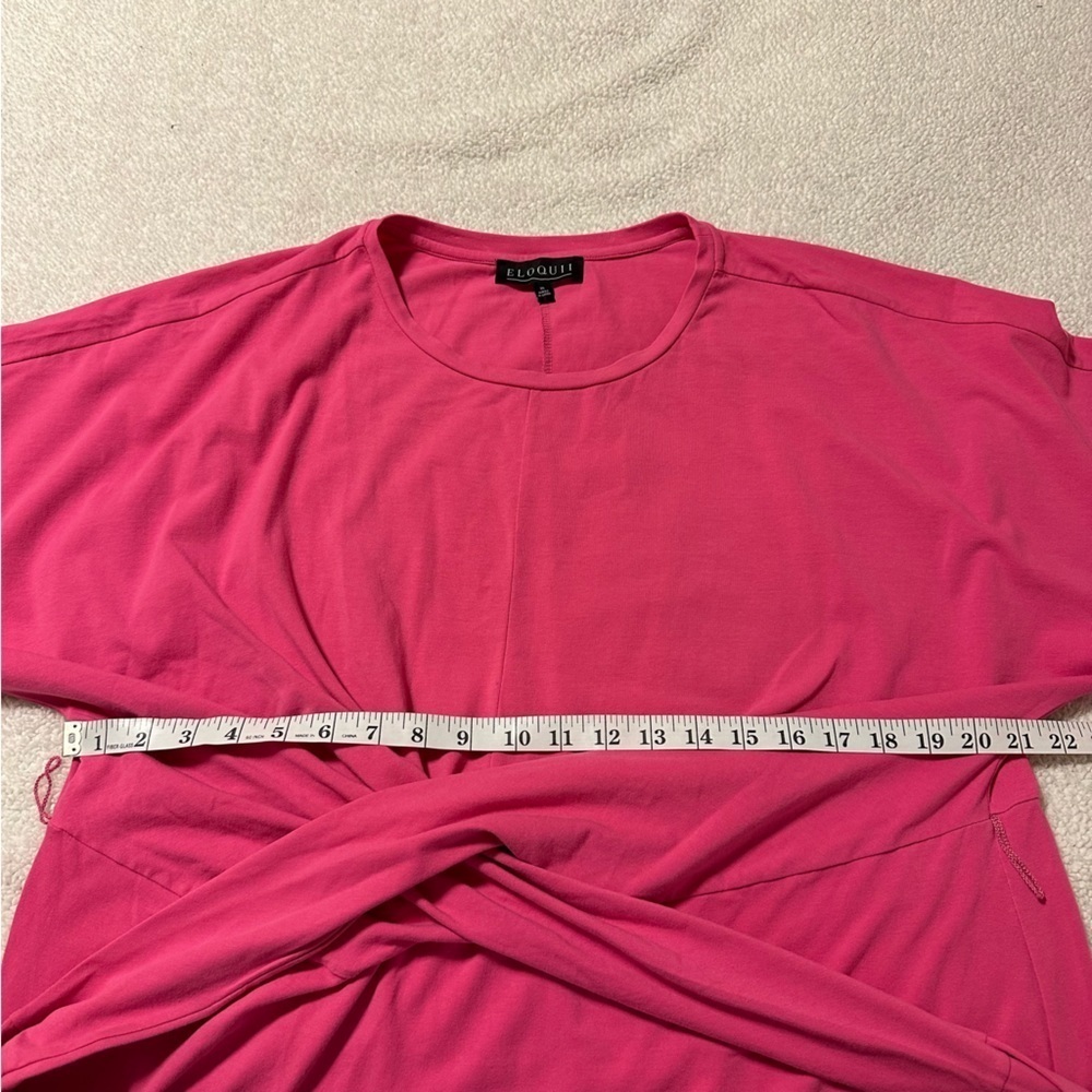 Eloquii Pink Cross Front Wrap Flutter Sleeve Dress - image 7